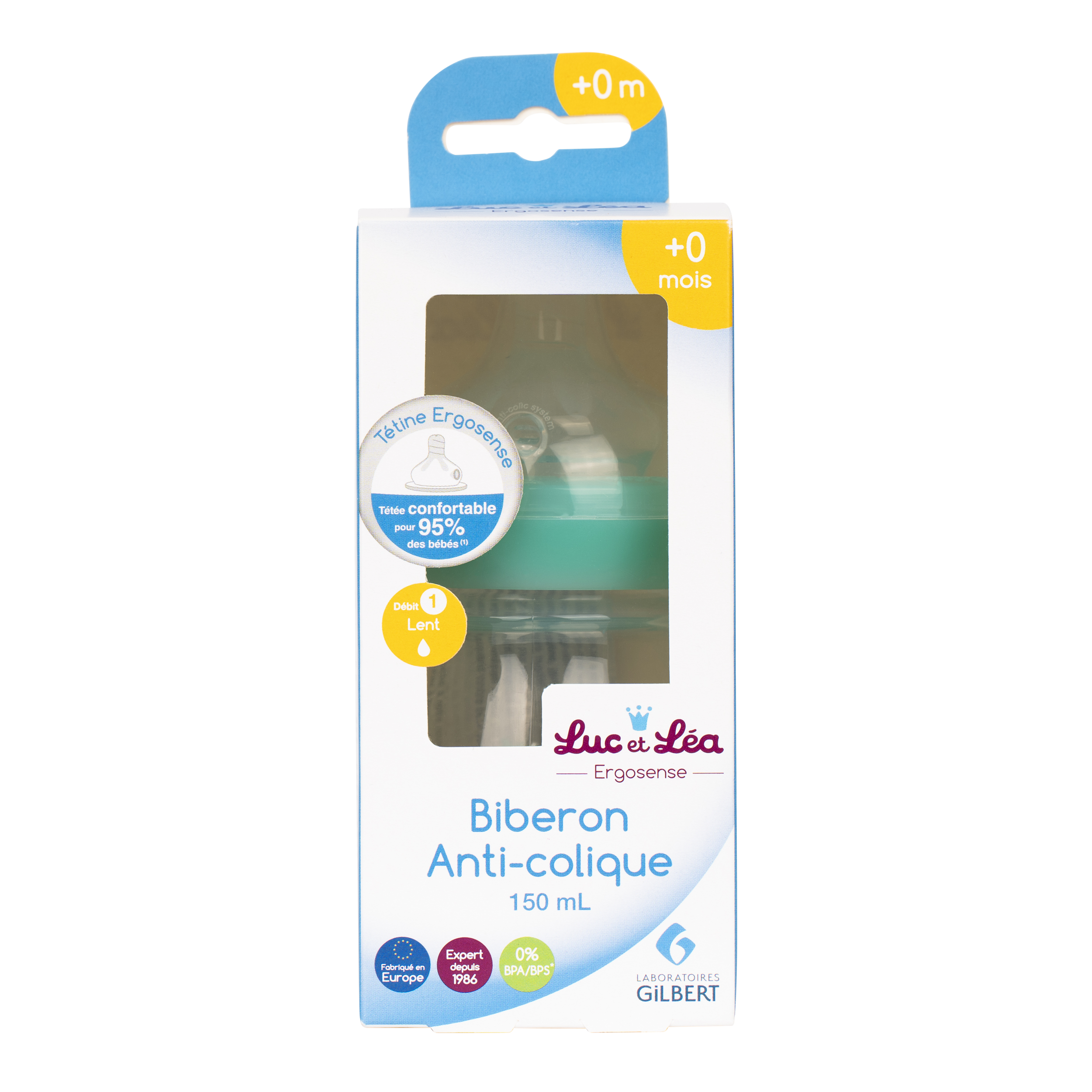 Biberon 150 ml tétine débit lent Luc et Léa – Image 2