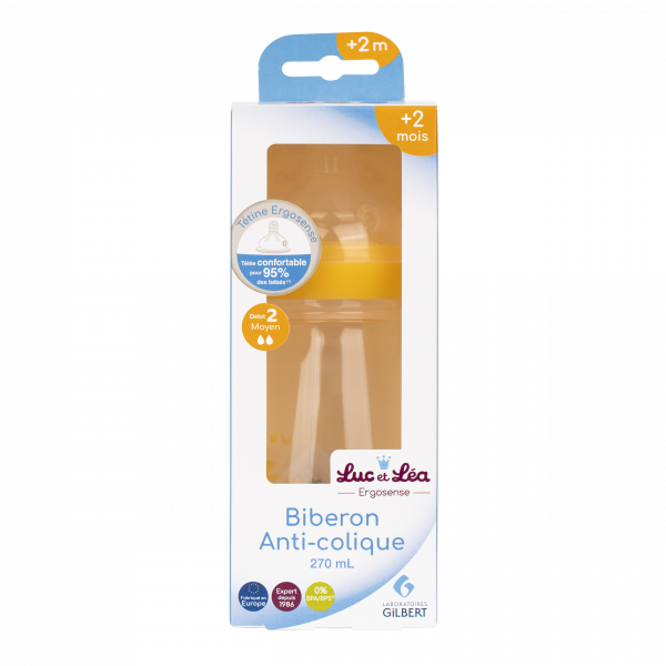 Biberon 270 ml tétine débit moyen Luc et Léa – Image 2