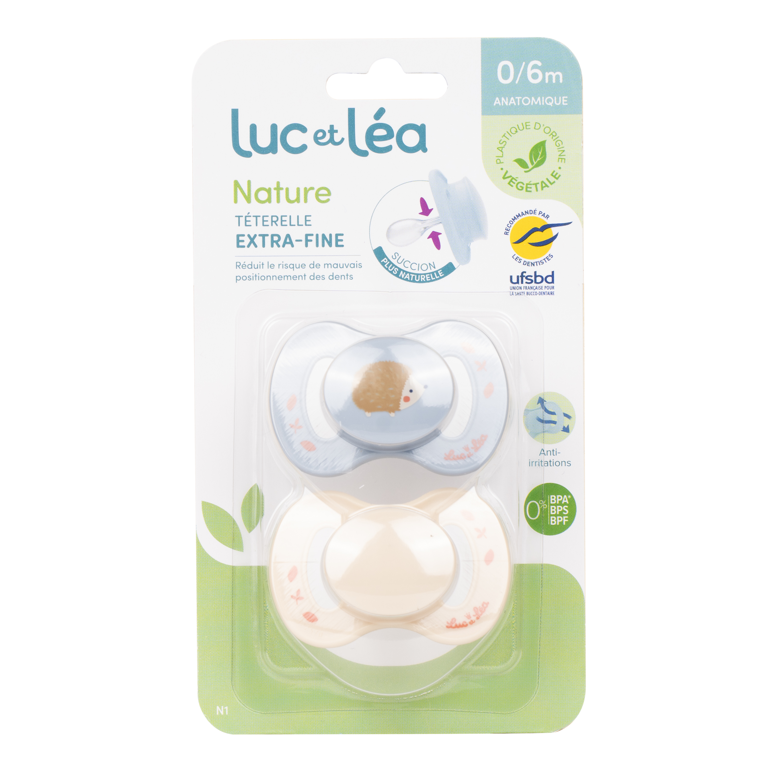 Sucettes anatomiques extra-fines 0-6 mois Luc et Léa – Image 2