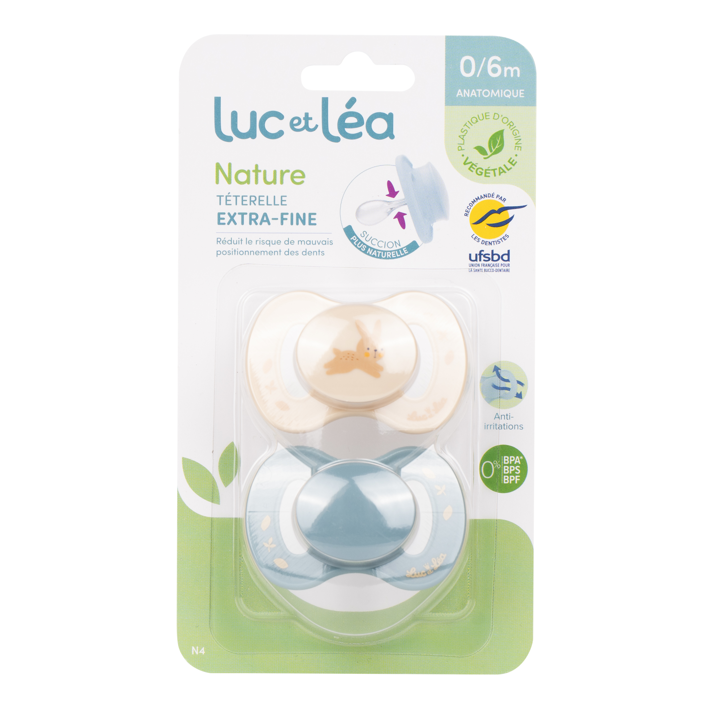 Sucettes anatomiques extra-fines 0-6 mois Luc et Léa – Image 2