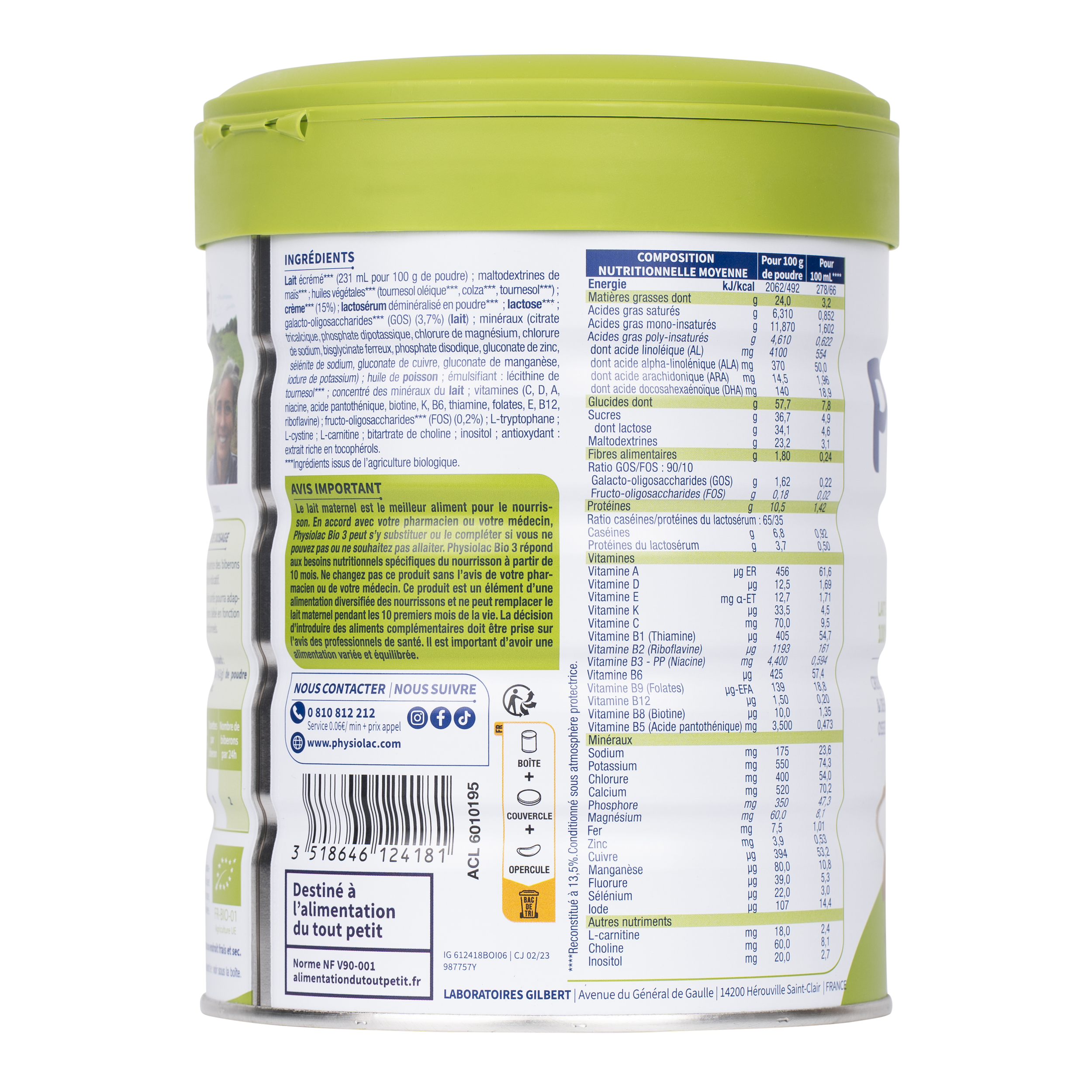 Lot x6 Lait infantile Bio 1er âge – Image 3