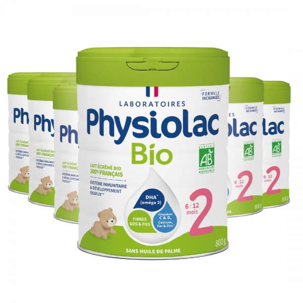 PHYSIOLAC lot x 6 Lait infantile Bio 2ème âge