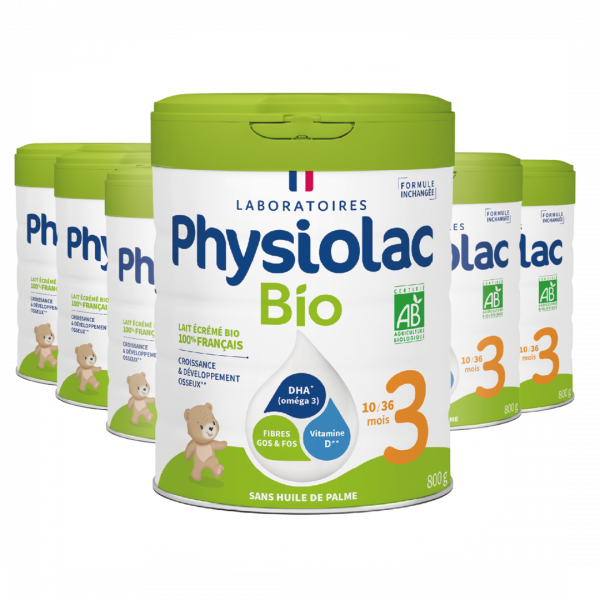 PHYSIOLAC lot x 6 Lait de croissance Bio